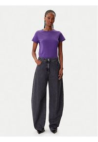 Pinko - PINKO T-Shirt Basico 100373 A2RE Fioletowy Regular Fit. Kolor: fioletowy. Materiał: bawełna #3