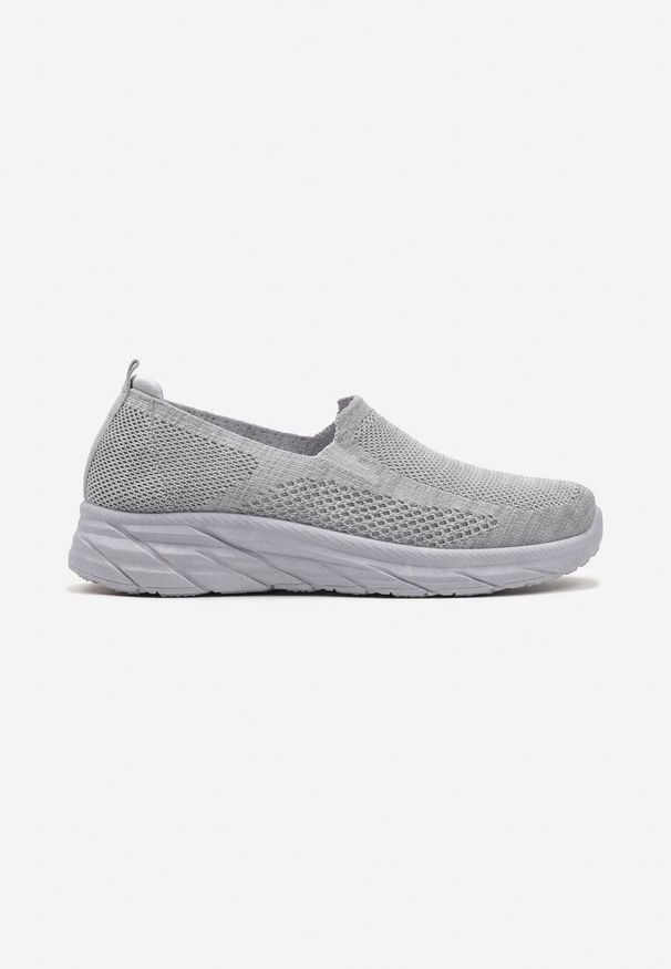 Born2be - Szare Wsuwane Klasyczne Buty Sportowe na Płaskiej Podeszwie Zelemia. Okazja: na co dzień. Zapięcie: bez zapięcia. Kolor: szary. Materiał: jeans. Obcas: na płaskiej podeszwie