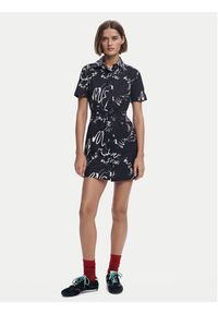 Desigual Sukienka koszulowa 25SWVW38 Czarny Regular Fit. Kolor: czarny. Materiał: bawełna. Typ sukienki: koszulowe