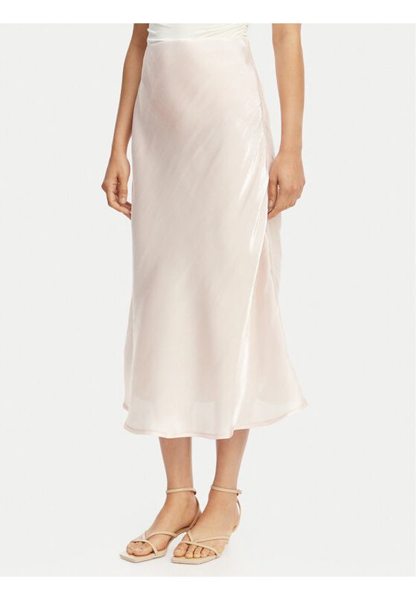 Maryley Spódnica midi 26EB704/37RO Różowy jasny Regular Fit. Kolor: różowy. Materiał: syntetyk
