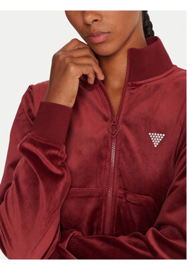 Guess Bluza V3BQ22 K0232 Bordowy Regular Fit. Kolor: czerwony. Materiał: syntetyk