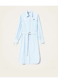 TwinSet - TWINSET - Koszulowa sukienka w paski. Kolor: niebieski. Długość rękawa: długi rękaw. Wzór: paski. Typ sukienki: koszulowe