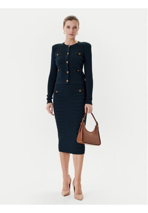 Guess Spódnica ołówkowa W5YD66 Z0130 Zielony Slim Fit. Kolor: zielony. Materiał: wiskoza