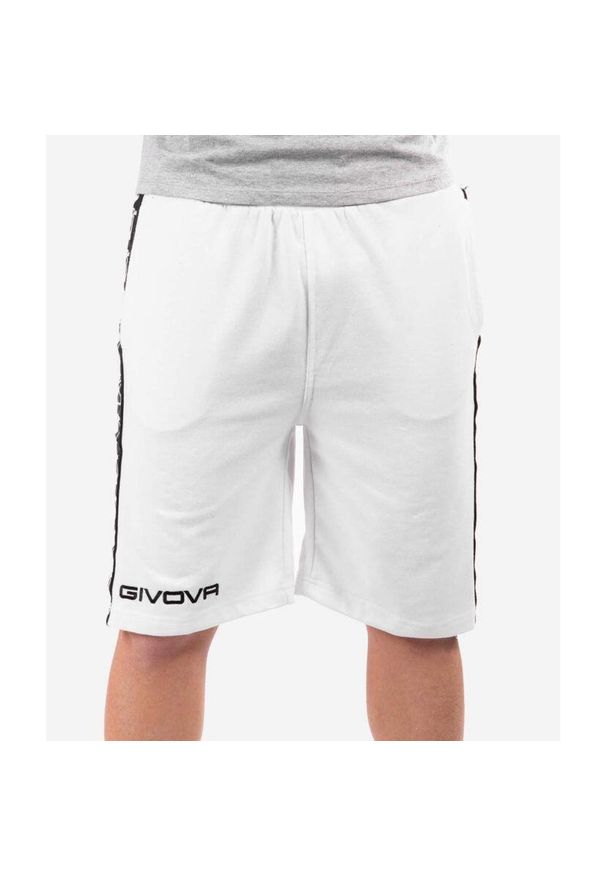 Givova Bermuda Terry Band Białe S. Kolor: biały. Materiał: bawełna, materiał. Długość: krótkie. Sezon: lato