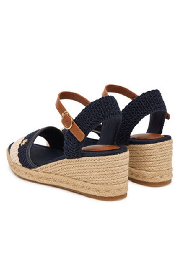 TOMMY HILFIGER - Tommy Hilfiger Espadryle Mid Espad Wedge Crochet FW0FW09516 Granatowy. Kolor: niebieski. Materiał: materiał