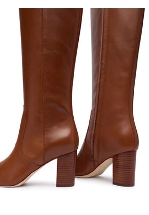 Lauren Ralph Lauren - LAUREN RALPH LAUREN Kozaki Kenndi 802977889001 Brązowy. Kolor: brązowy. Materiał: skóra