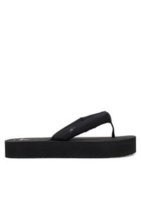 Calvin Klein Jeans Japonki Beach Sandal Flatform Ttxr Satin YW0YW01723 Czarny. Kolor: czarny. Materiał: materiał