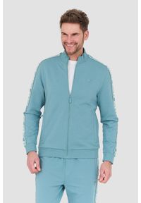 Guess - GUESS Turkusowa męska bluza Full Zip, Rozmiar XL. Kolor: niebieski