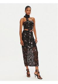ROTATE Spódnica maxi 113310100 Czarny Regular Fit. Kolor: czarny. Materiał: syntetyk #4
