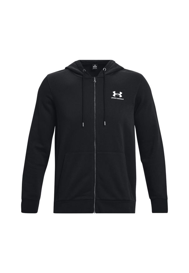 Bluza fitness męska Under Armour Essential Fleece Full Zip Hood. Kolor: czarny. Sport: fitness