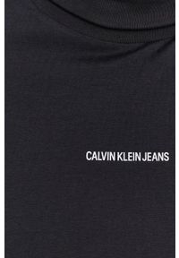 Calvin Klein Jeans - Longsleeve. Okazja: na co dzień. Typ kołnierza: golf. Kolor: czarny. Materiał: bawełna, dzianina. Długość rękawa: długi rękaw. Wzór: gładki. Styl: casual #5
