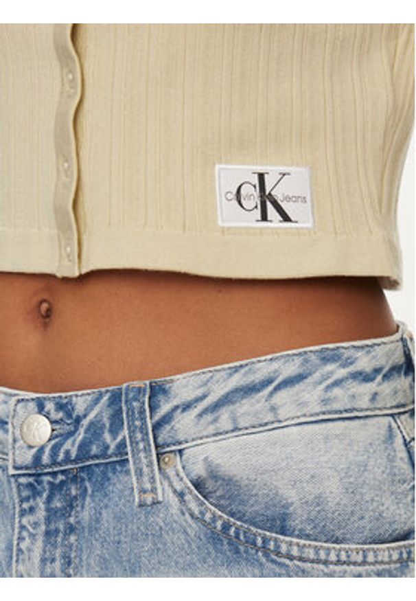 Calvin Klein Jeans Kardigan J20J223149 Zielony Slim Fit. Kolor: zielony. Materiał: lyocell