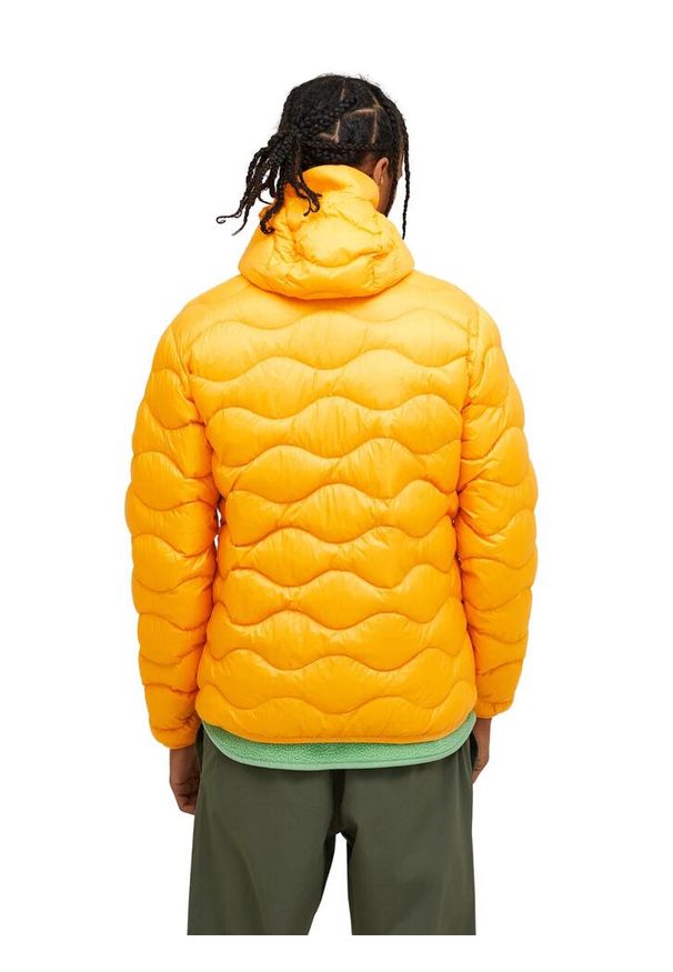 Kurtka Peak Performance puchowa męska Helium Down Hood Jacket pomarańczowa - M. Kolor: pomarańczowy. Materiał: puch