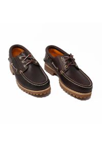 Timberland - Buty Eleganckie Autentyczne 3 Oczka Lug Md Brązowe Dorosłych. Kolor: wielokolorowy. Materiał: tkanina, skóra