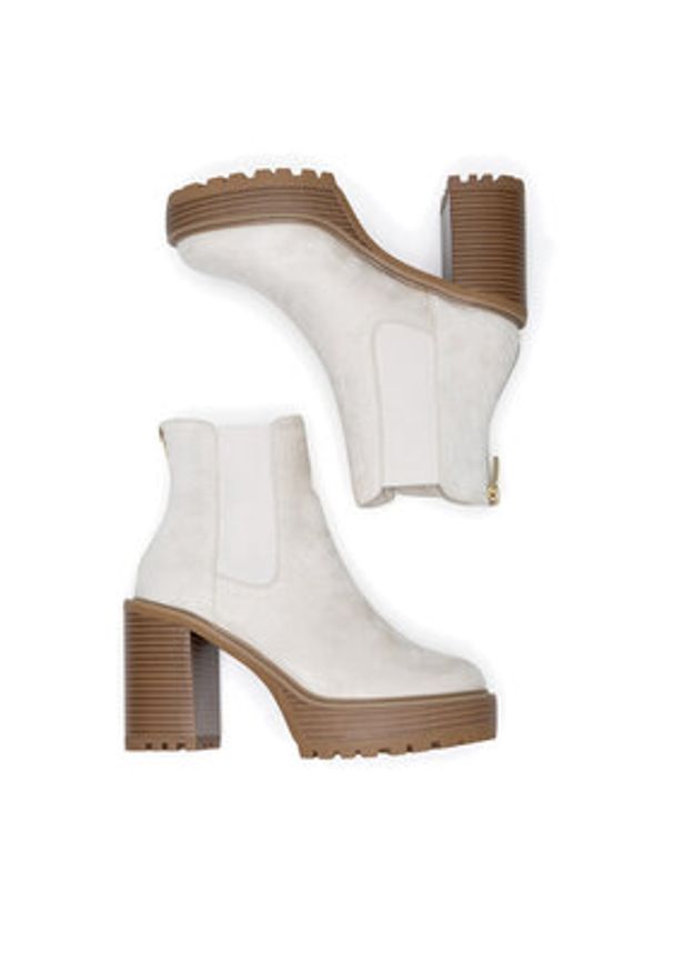 Nine West Botki WFA3374-1 Écru. Kolor: kremowy. Materiał: materiał