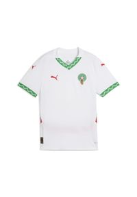 Puma - Młodzieżowa koszulka wyjazdowa Maroko 2025 PUMA White Fast Green Red. Kolor: czerwony, wielokolorowy, zielony, biały