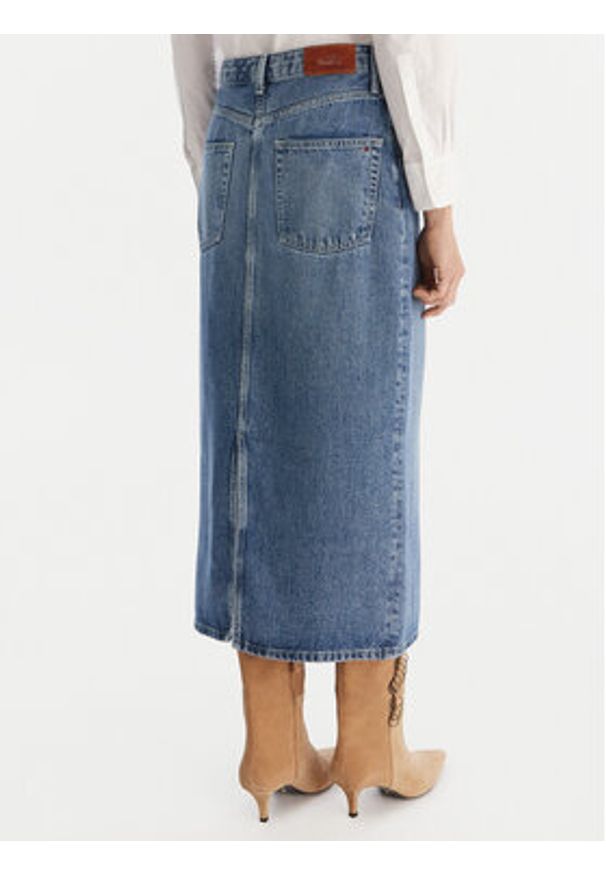 TOMMY HILFIGER - Tommy Hilfiger Spódnica jeansowa WW0WW46503 Niebieski Regular Fit. Kolor: niebieski. Materiał: lyocell