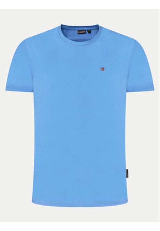 Napapijri T-Shirt Salis NP0A4H8D Niebieski Regular Fit. Kolor: niebieski. Materiał: bawełna
