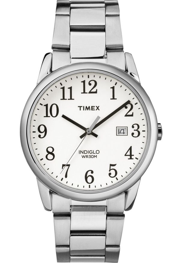 Zegarek Timex TW2R23300 Easy Reader Indiglo męski srebrny. Kolor: srebrny