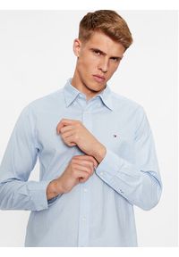 TOMMY HILFIGER - Tommy Hilfiger Koszula Core Flex MW0MW25035 Błękitny Regular Fit. Kolor: niebieski. Materiał: bawełna #3