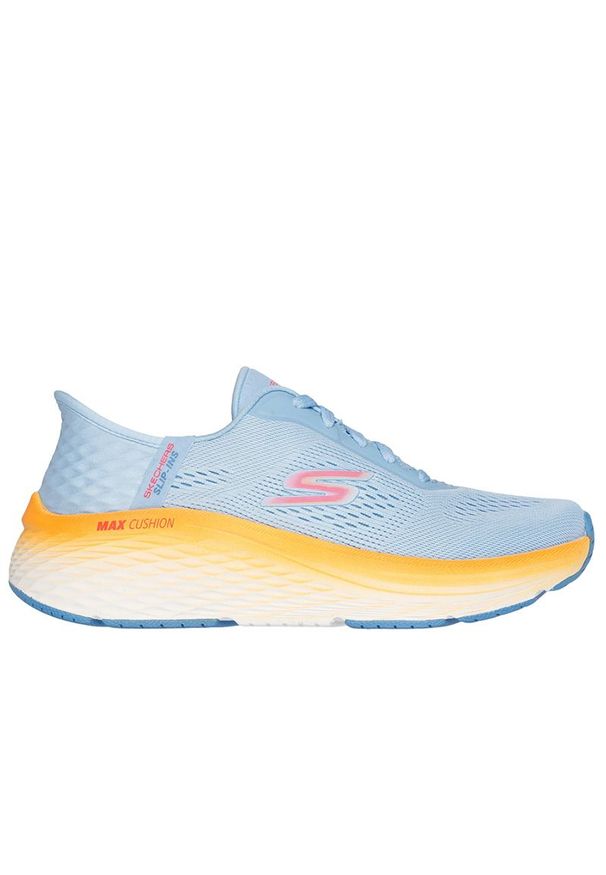 skechers - Buty damskie Skechers Max Cushioning Elite 2.0 - Solace 129626BLOR - niebieskie. Okazja: na spacer, na co dzień. Zapięcie: sznurówki. Kolor: niebieski. Materiał: materiał, syntetyk, guma. Szerokość cholewki: normalna. Wzór: aplikacja. Model: Skechers Sport. Sport: turystyka piesza, fitness