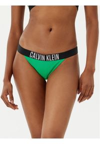 Calvin Klein Swimwear Dół od bikini KW0KW02857 Zielony. Kolor: zielony. Materiał: syntetyk