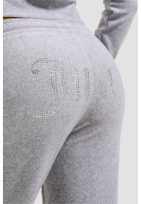 Juicy Couture - JUICY COUTURE Szare damskie spodnie dresowe Tina Trackpants, Rozmiar L. Kolor: szary. Materiał: dresówka