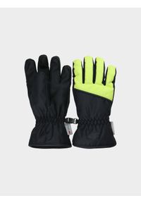 4f - 4F Rękawiczki narciarskie dziecięce - zielone XL. Kolor: zielony. Materiał: dzianina, syntetyk, materiał, tkanina. Technologia: Thinsulate. Sezon: zima. Sport: narciarstwo #1