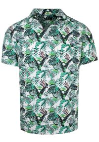 Koszula Hawajska - Brave Soul - Zielone Liście. Kolor: zielony. Materiał: wiskoza. Wzór: kwiaty. Sezon: lato. Styl: wakacyjny #1