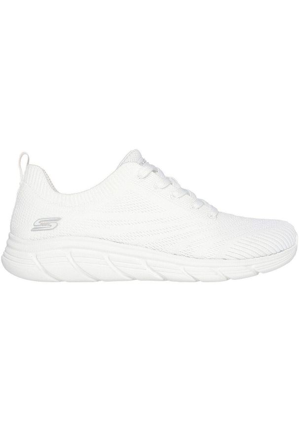 skechers - Adidasy Skechers Bobs Bflex Lo-gracef, Kobiety. Kolor: biały. Materiał: materiał