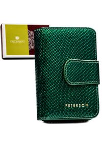 Portfel damski Peterson PTN 425214-DSL zielony. Kolor: zielony. Materiał: skóra