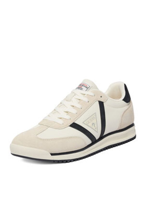 Guess Jeans Sneakersy EO-DELAND-03 WE Écru. Kolor: kremowy. Materiał: materiał