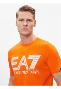 EA7 Emporio Armani T-Shirt 3DPT37 PJMUZ 1666 Pomarańczowy Regular Fit. Kolor: pomarańczowy. Materiał: bawełna