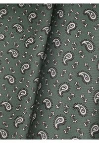 Pako Lorente - PAKO LORENTE - Zielona poszetka męska paisley. Kolor: zielony. Materiał: jedwab. Wzór: paisley #3
