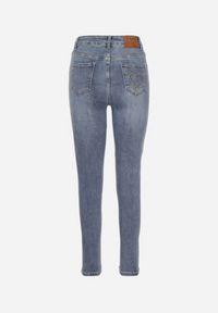 Born2be - Niebieskie Jeansy o Kroju Skinny z Wysokim Stanem Solarie. Okazja: na co dzień. Stan: podwyższony. Kolor: niebieski. Styl: sportowy, casual