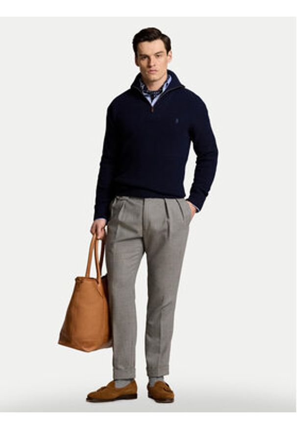 Polo Ralph Lauren Sweter 710941101001 Granatowy Regular Fit. Typ kołnierza: polo. Kolor: niebieski. Materiał: bawełna