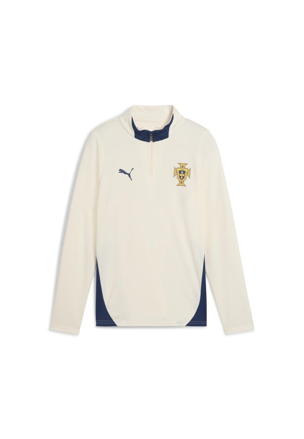 Puma - Młodzieżowa bluza treningowa z zamkiem 1/4 Portugalia PUMA. Kolor: beżowy, niebieski, wielokolorowy. Sport: piłka nożna