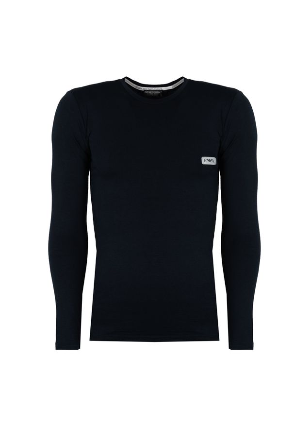 Emporio Armani Longsleeve | 1110233-F512 | Mężczyzna | Granatowy. Okazja: na co dzień. Kolor: niebieski. Materiał: bawełna, elastan. Długość rękawa: długi rękaw. Wzór: nadruk. Styl: casual, elegancki