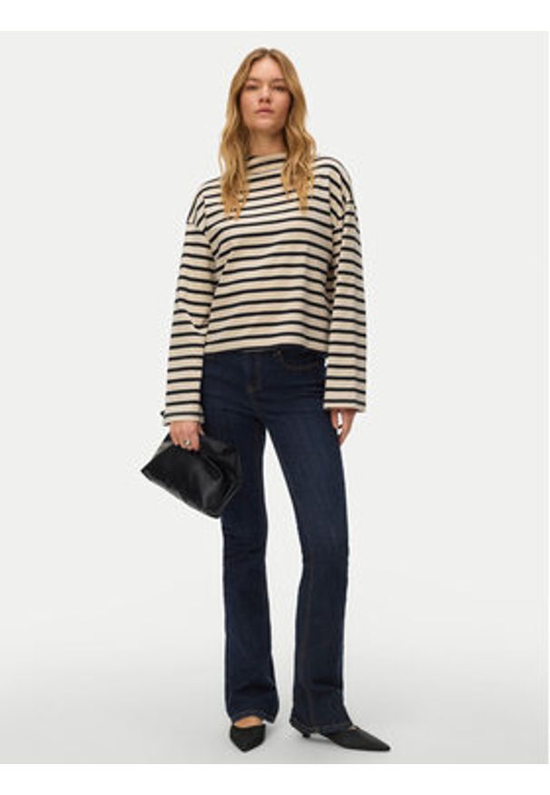 Vero Moda Bluzka Urena 10339132 Beżowy Oversize. Kolor: beżowy. Materiał: bawełna
