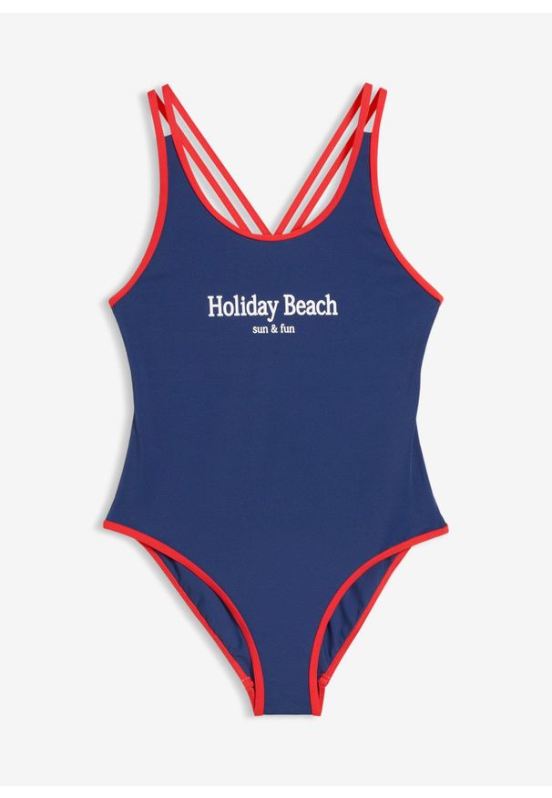 bonprix - Kostium kąpielowy. Kolor: niebieski