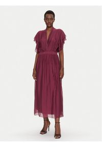 Dixie Sukienka letnia A207W017A Bordowy Regular Fit. Kolor: czerwony. Materiał: jedwab, wiskoza. Sezon: lato #1