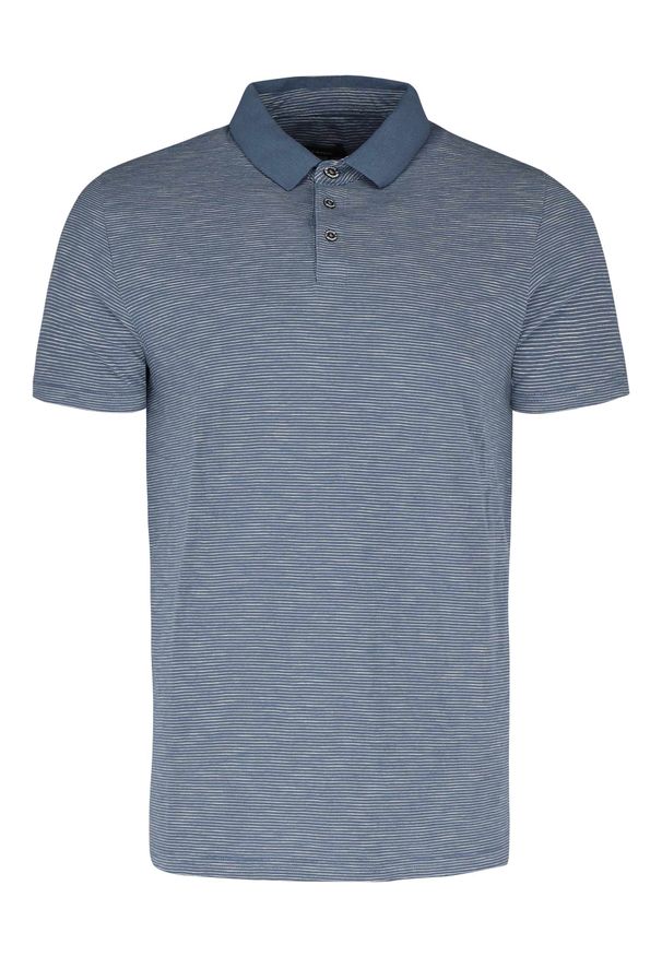 Volcano - Koszulka polo w paski O-MANGO. Typ kołnierza: polo. Materiał: prążkowany, bawełna, skóra, materiał. Długość rękawa: krótki rękaw. Długość: krótkie. Wzór: paski. Sezon: wiosna, lato. Styl: klasyczny