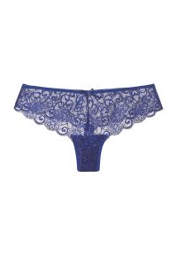Intica - Stringi ażurowe biodrówki z delikatnego materiału Jame. Kolor: niebieski. Materiał: materiał. Wzór: ażurowy #1