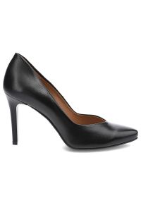 Czarne Czółenka Clasicco Damskie Eleganckie Buty. Okazja: na spotkanie biznesowe. Kolor: czarny. Materiał: jeans, skóra. Wzór: gładki. Obcas: na obcasie. Styl: elegancki. Wysokość obcasa: średni #4