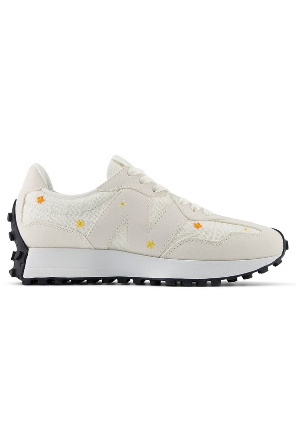 Buty damskie New Balance WS327DCA – białe. Okazja: na co dzień. Kolor: biały. Materiał: dresówka, zamsz, skóra, guma. Szerokość cholewki: normalna. Sezon: wiosna