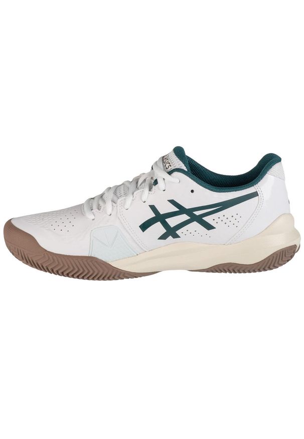 Buty do tenisa męskie Asics Gel Challenger 14. Kolor: biały, wielokolorowy, zielony. Materiał: materiał, syntetyk. Szerokość cholewki: normalna. Sport: tenis
