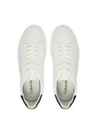 Calvin Klein Sneakersy Low Pro Cup Laceup Lth Moire HW0HW02845 Biały. Kolor: biały. Materiał: skóra #4