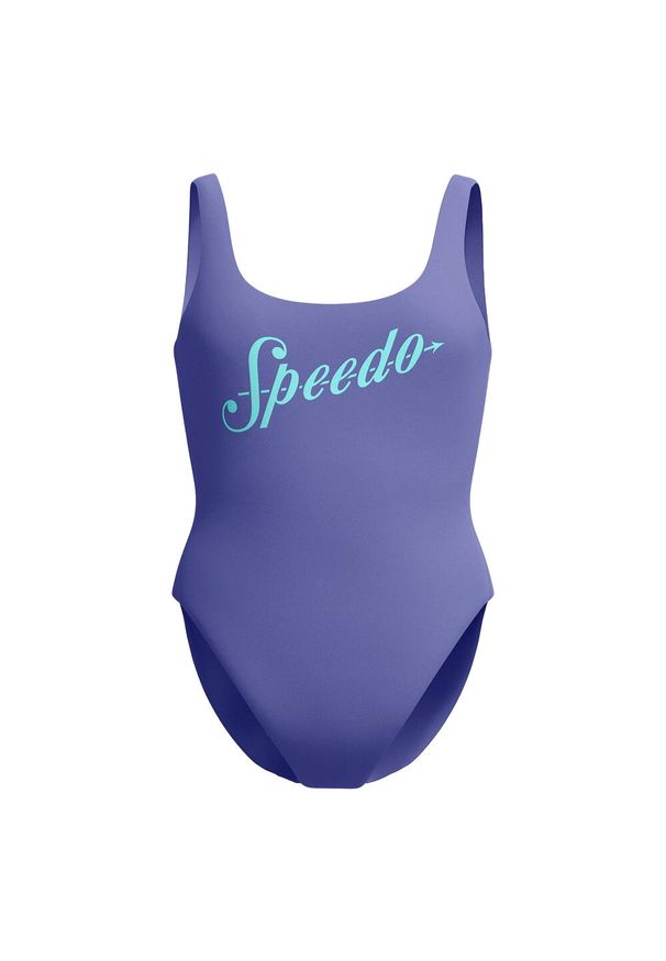 Speedo - Damski Jednoczęściowy Kostium Kąpielowy Z Logo UBack. Kolor: niebieski