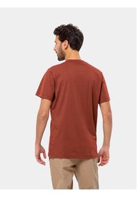 Jack Wolfskin T-Shirt Essential Logo T 1809591 Czerwony Regular Fit. Kolor: czerwony. Materiał: bawełna #3