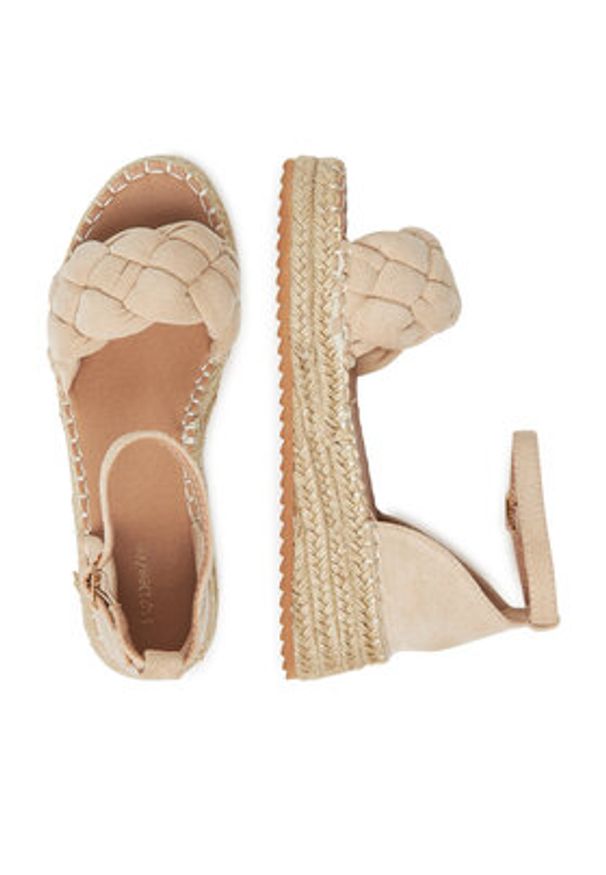 DeeZee Espadryle LE601-59 Beżowy. Kolor: beżowy. Materiał: materiał
